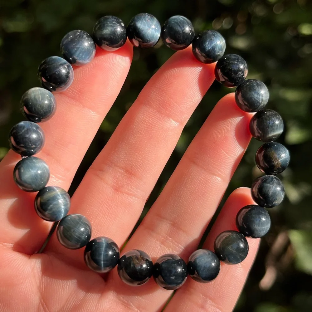 9mm blue tiger eye stretchable bracelet‎